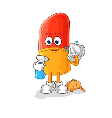 the lipstick cleaner vector. cartoon character
