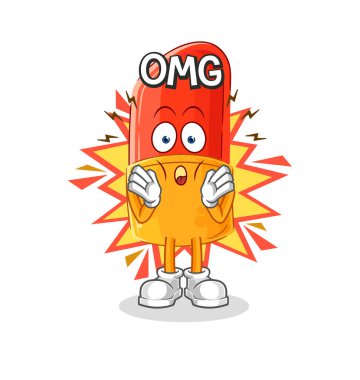 the lipstick Oh my God vector. cartoon character