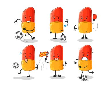 the lipstick football group character. cartoon mascot vector