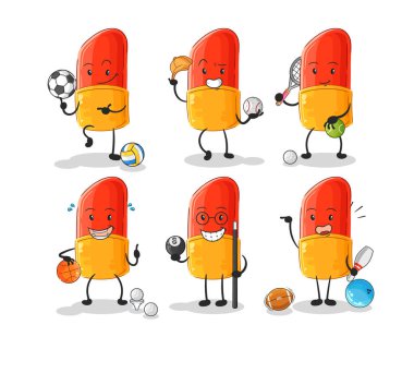 the lipstick sport set character. cartoon mascot vector