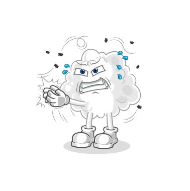 the cloud swat fly character. cartoon mascot vector