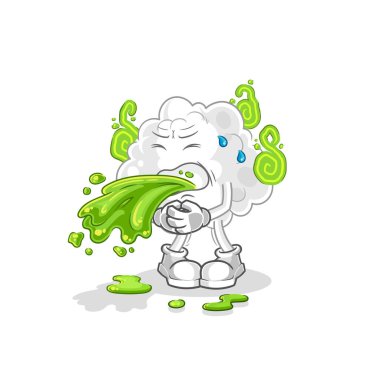 the cloud throw up cartoon. cartoon mascot vector