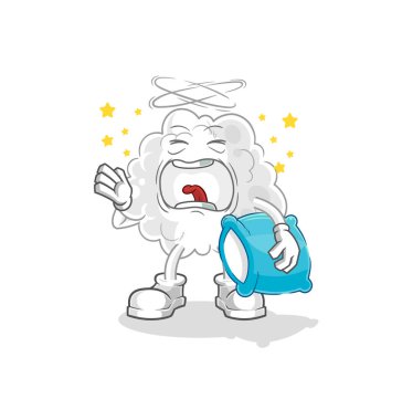 the cloud yawn character. cartoon mascot vector