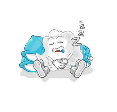 the cloud sleeping character. cartoon mascot vector