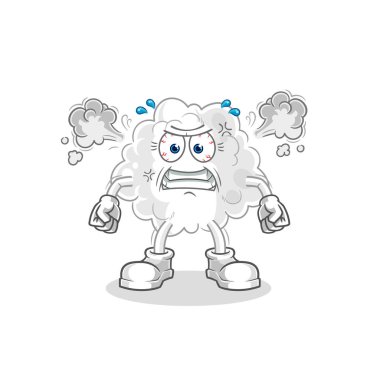 the cloud very angry mascot. cartoon vector
