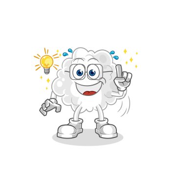the cloud got an idea cartoon. mascot vector