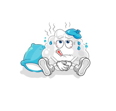 the cloud sick vector. cartoon character