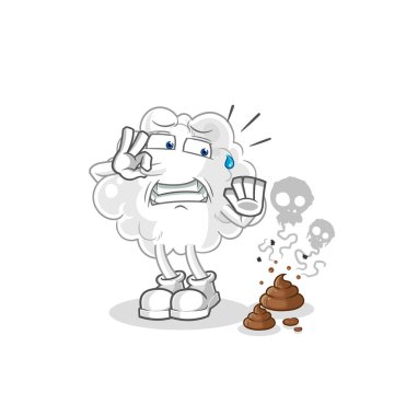 the cloud with stinky waste illustration. character vector