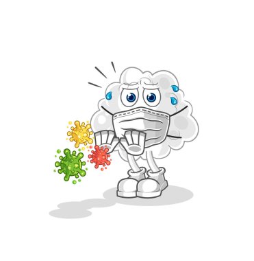 the cloud refuse viruses cartoon. cartoon mascot vector