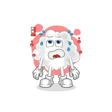the cloud low battery mascot. cartoon vector