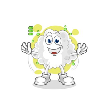 the cloud full battery character. cartoon mascot vector