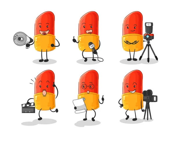 Lipstick Entertainment Group Character Cartoon Mascot Vector — Stock Vector