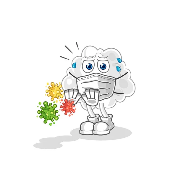 Cloud Refuse Viruses Cartoon Cartoon Mascot Vector — Wektor stockowy