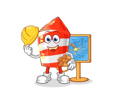 the fireworks rocket Architect illustration. character vecto