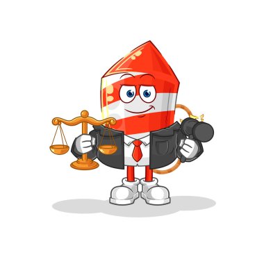the fireworks rocket lawyer cartoon. cartoon mascot vecto