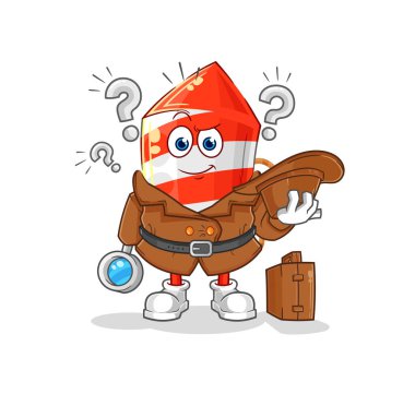 the fireworks rocket detective vector. cartoon characte