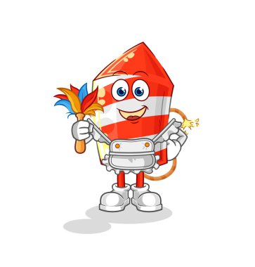 the fireworks rocket maid mascot. cartoon vecto