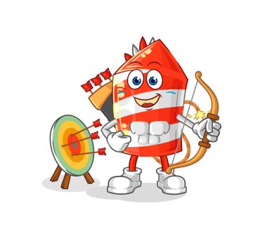 the fireworks rocket native american tribe. cartoon mascot vecto