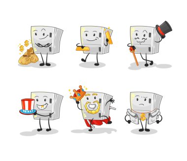 the fridge rich character. cartoon mascot vecto