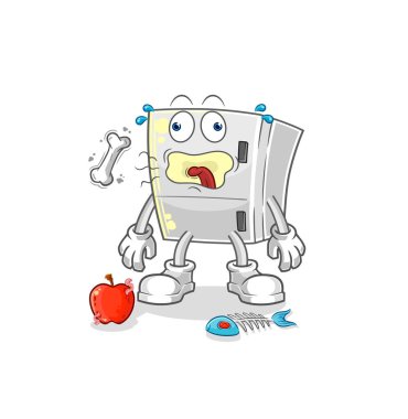 the fridge burp mascot. cartoon vecto