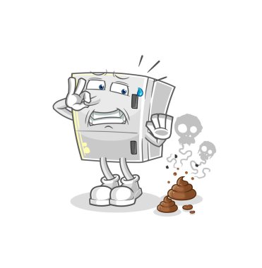 the fridge with stinky waste illustration. character vecto