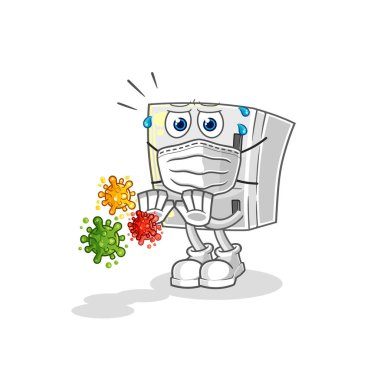 the fridge refuse viruses cartoon. cartoon mascot vecto