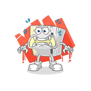 the fridge monster vector. cartoon characte