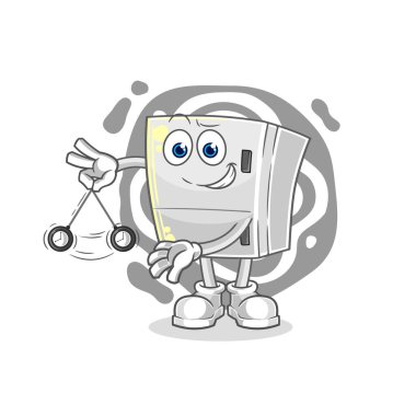 the fridge hypnotizing cartoon. cartoon mascot vecto