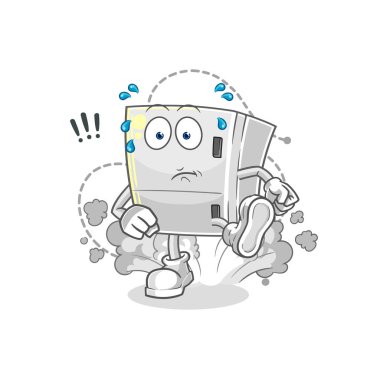 the fridge running illustration. character vecto