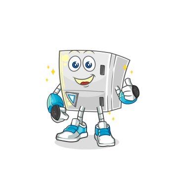 the fridge robot character. cartoon mascot vecto