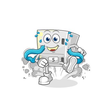 the fridge runner character. cartoon mascot vecto