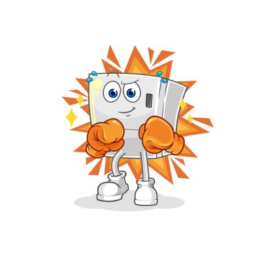 the fridge boxer character. cartoon mascot vecto