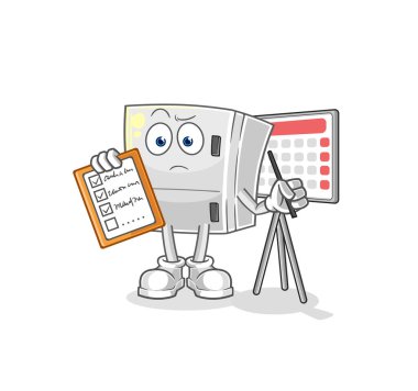 the fridge schedule list vector. cartoon characte