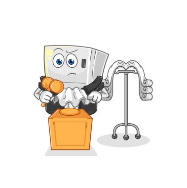the fridge judge holds gavel. character vecto