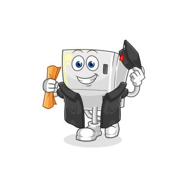 the fridge graduation vector. cartoon characte