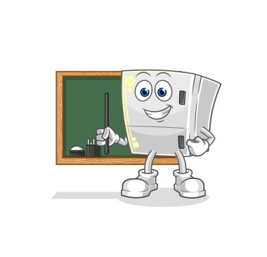 the fridge teacher vector. cartoon characte