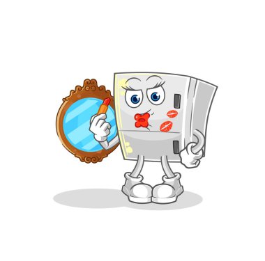 the fridge make up mascot. cartoon vecto