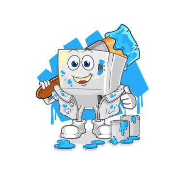 the fridge painter illustration. character vecto