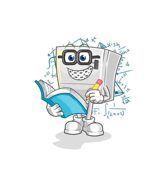 Koelkast Geek Cartoon Tekenfilm Mascotte Vecto — Stockvector