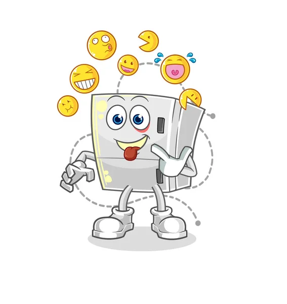 Fridge Laugh Mock Character Cartoon Mascot Vecto — Stockvector