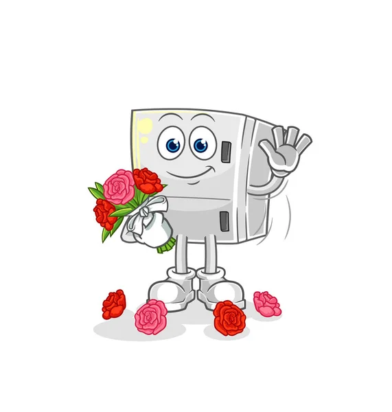 Fridge Bouquet Mascot Cartoon Vecto — Stock Vector