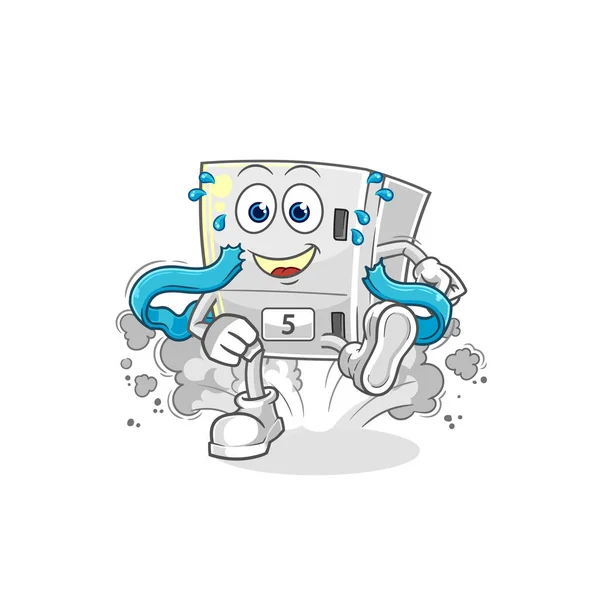 Fridge Runner Character Cartoon Mascot Vecto — Stock Vector