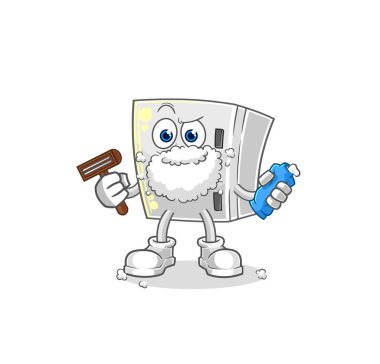 the fridge shave facial hair vector. cartoon characte