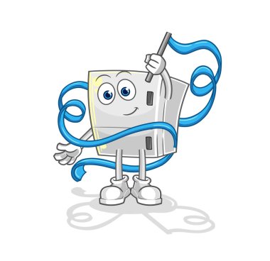 the fridge Rhythmic Gymnastics mascot. cartoon vecto