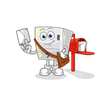 the fridge postman vector. cartoon characte