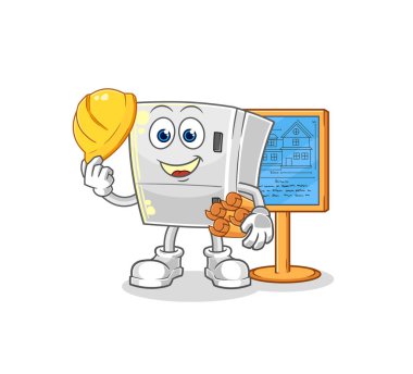 the fridge Architect illustration. character vecto