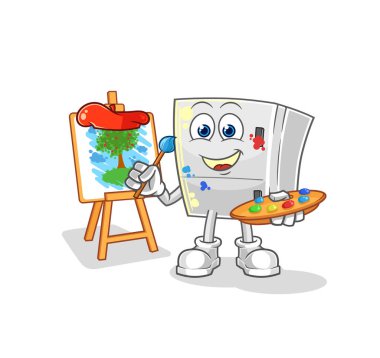 the fridge artist mascot. cartoon vecto