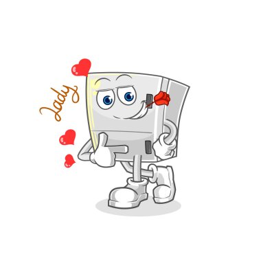 the fridge flirting illustration. character vecto