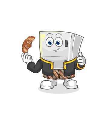 the fridge Javanese character. cartoon mascot vecto
