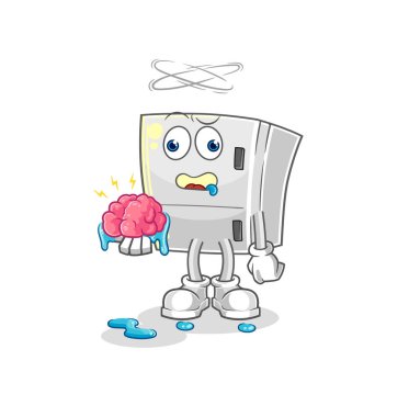 the fridge no brain vector. cartoon characte